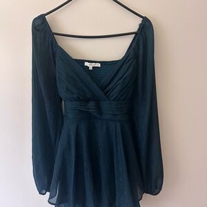 Altar'd State Deep Green Textured Romper